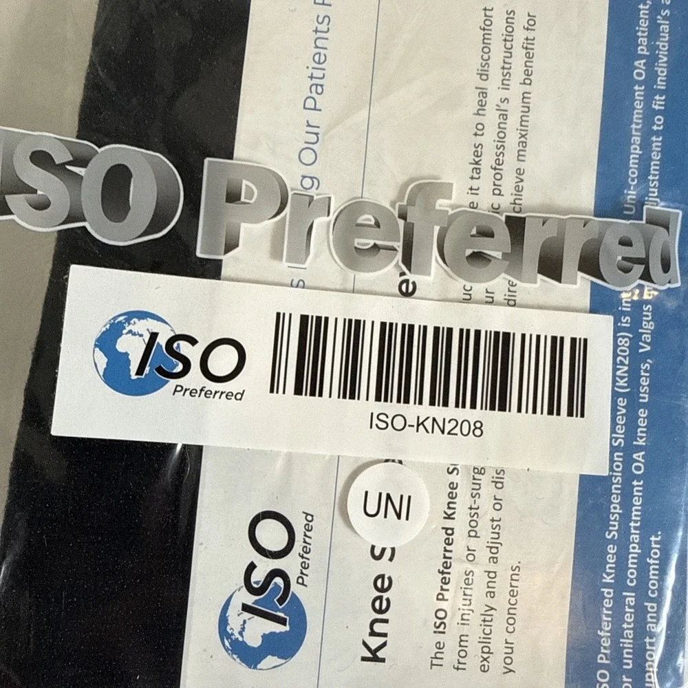 ISO Preferred ISO-KN208 Universal Size Knee Suspension‎ Sleeve New